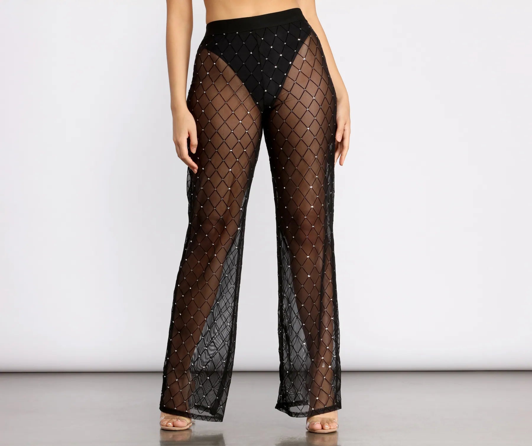 Gotta Make Things Sheer Mesh Wide Leg Pants
