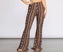Boho Babe Paisley Striped Flared Pants