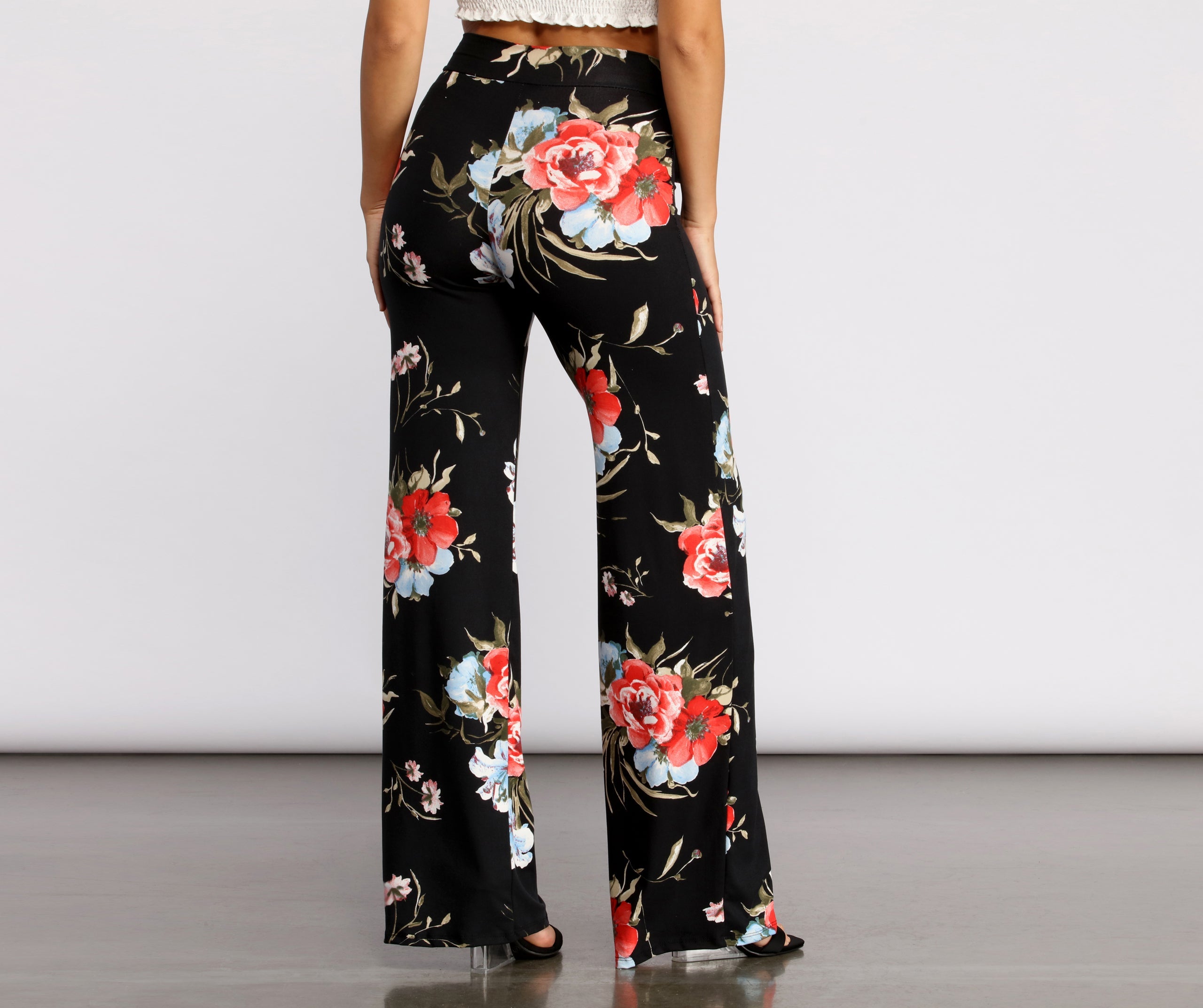 Just Enough Floral High Waist Pants