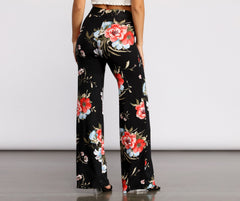 Just Enough Floral High Waist Pants