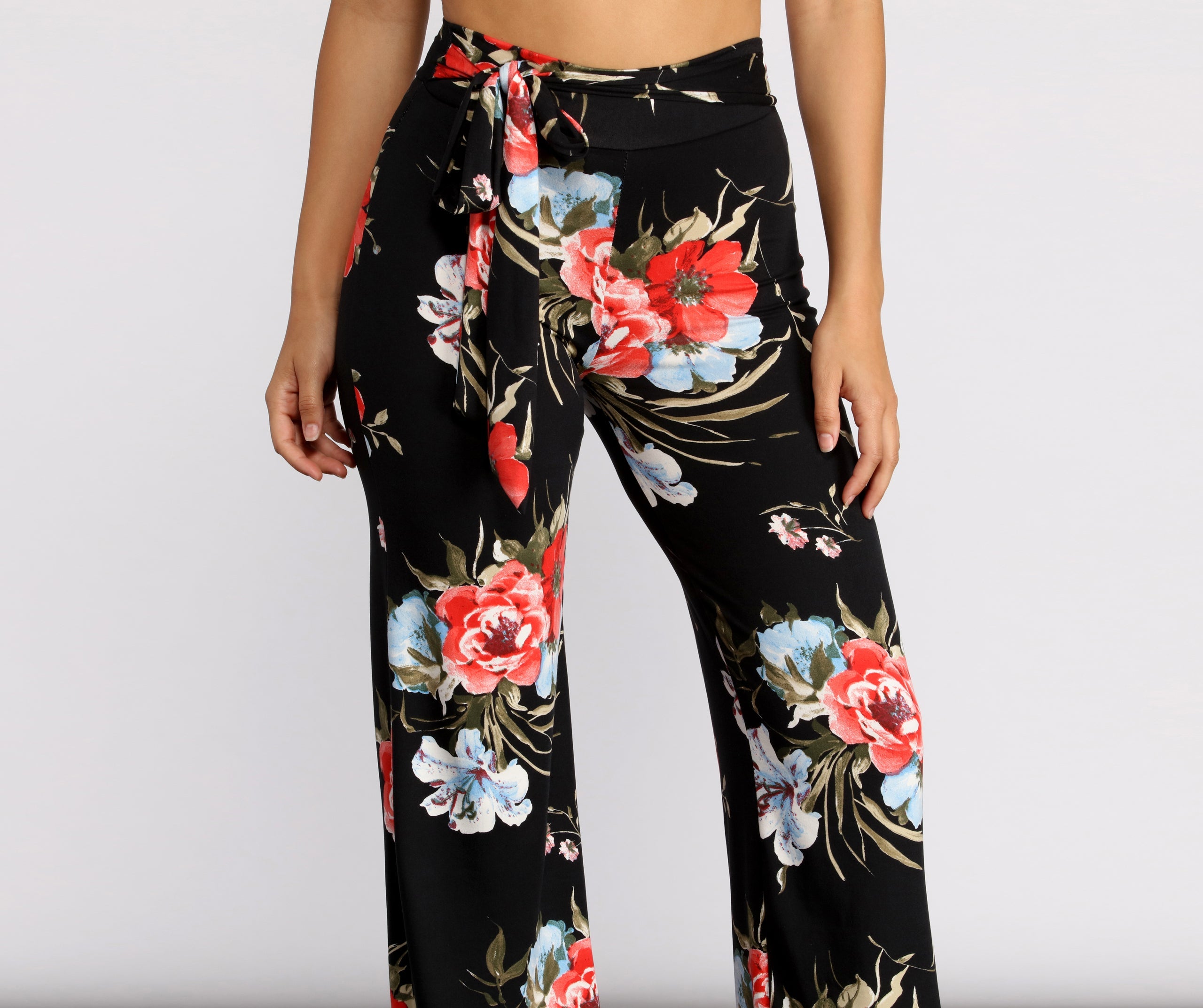 Just Enough Floral High Waist Pants