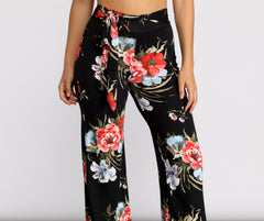Just Enough Floral High Waist Pants
