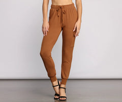 Essential High Waist Cargo Joggers