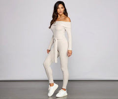 Comfy-Chic Off The Shoulder Catsuit