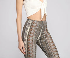 Bohemian Vibes Flared Elephant Print Pants