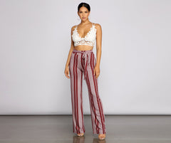 Sassy Striped Wide-Leg Pants