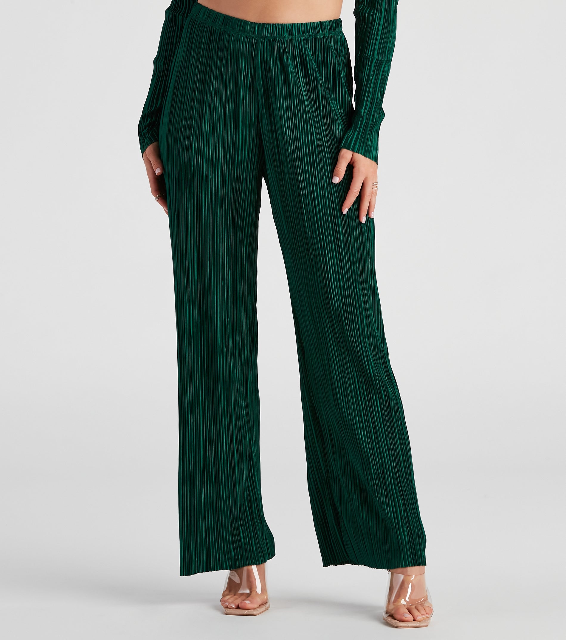 Dinner Date Satin Wide Leg Pants