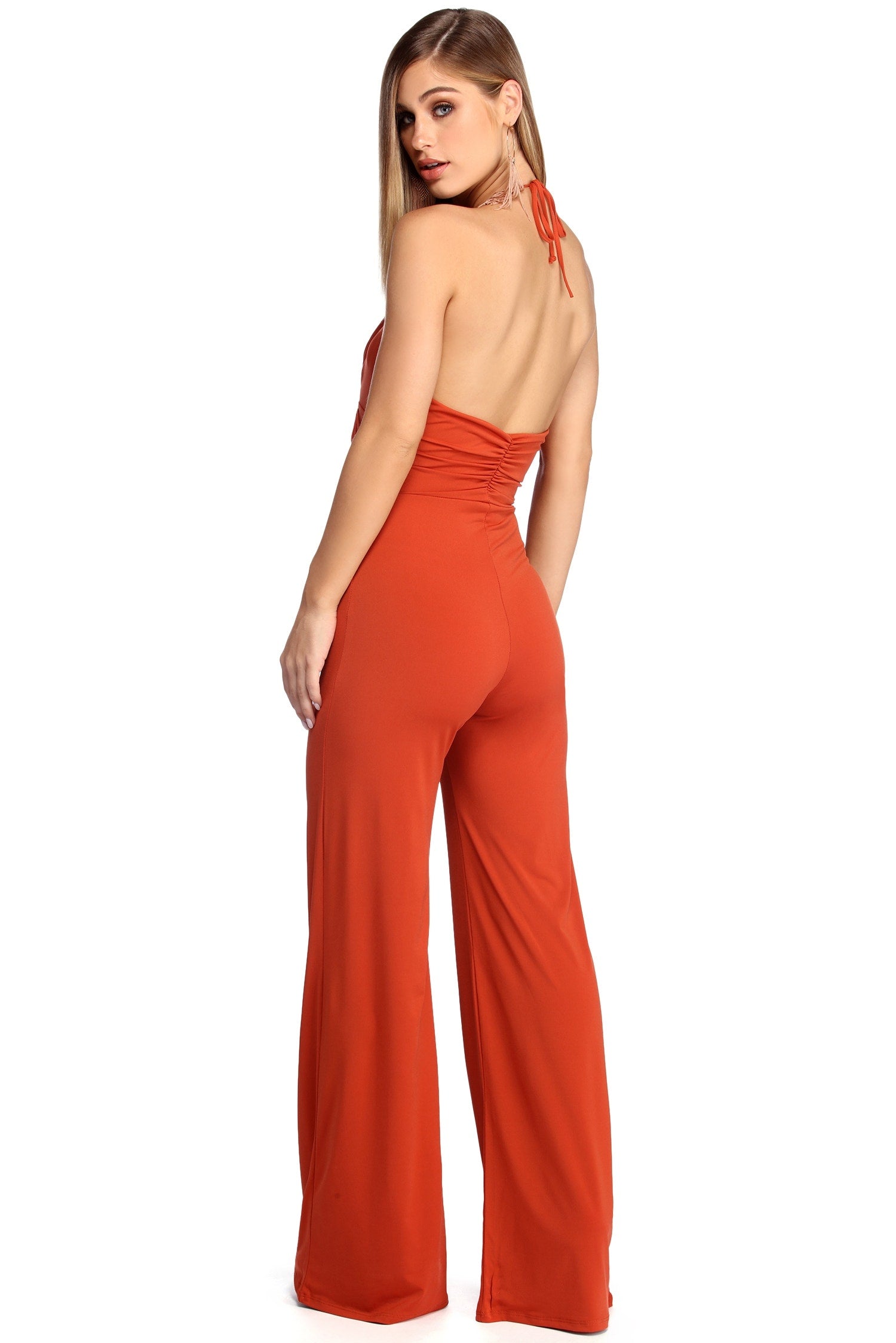 Trendy Twist Front Jumpsuit