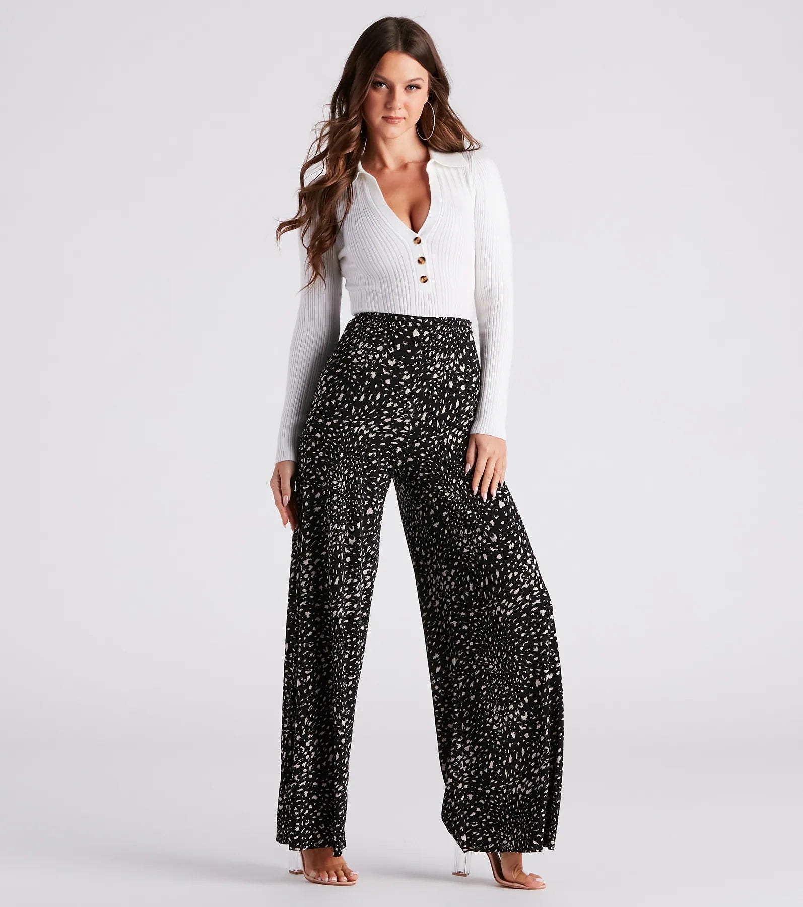 Fabulous Flair Leopard Print Wide-Leg Pants