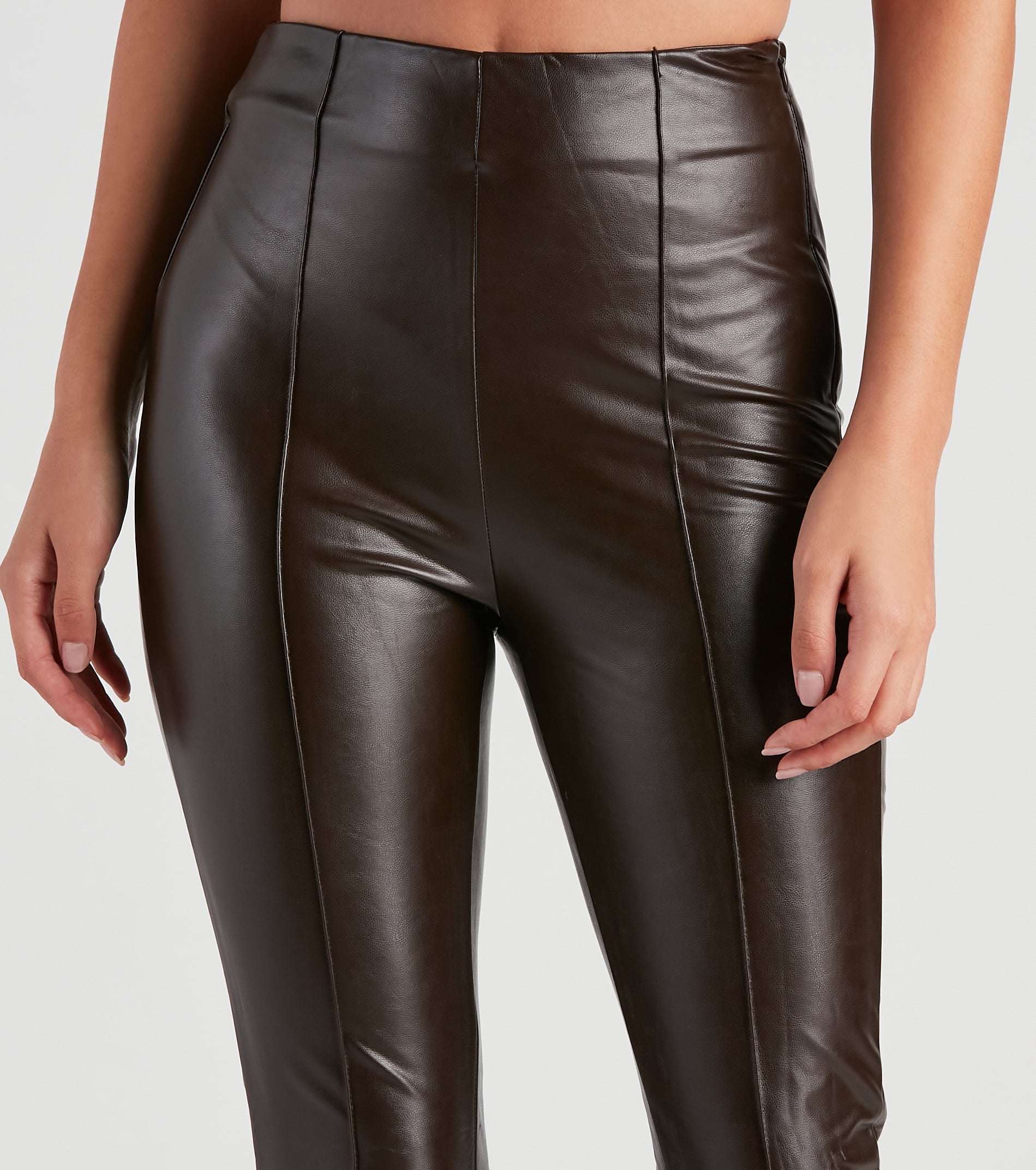 The Winner Faux Leather Flare Pants