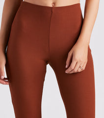 Trendy Babe Ribbed Knit Flare Pants