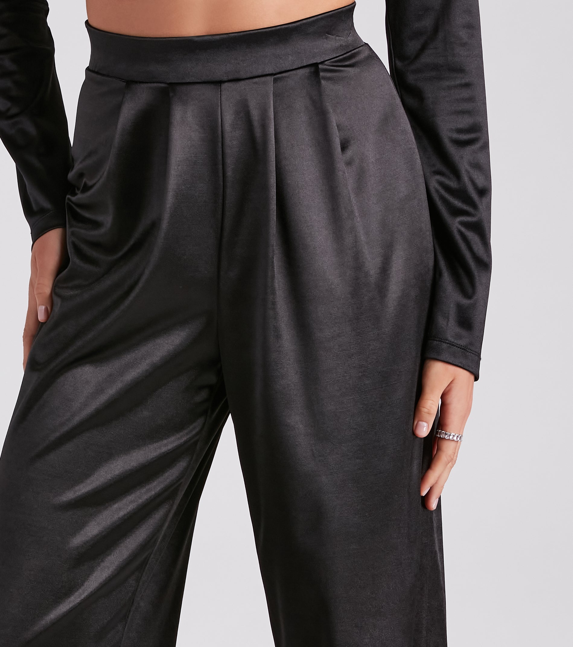 Trending In Satin High Rise Pants