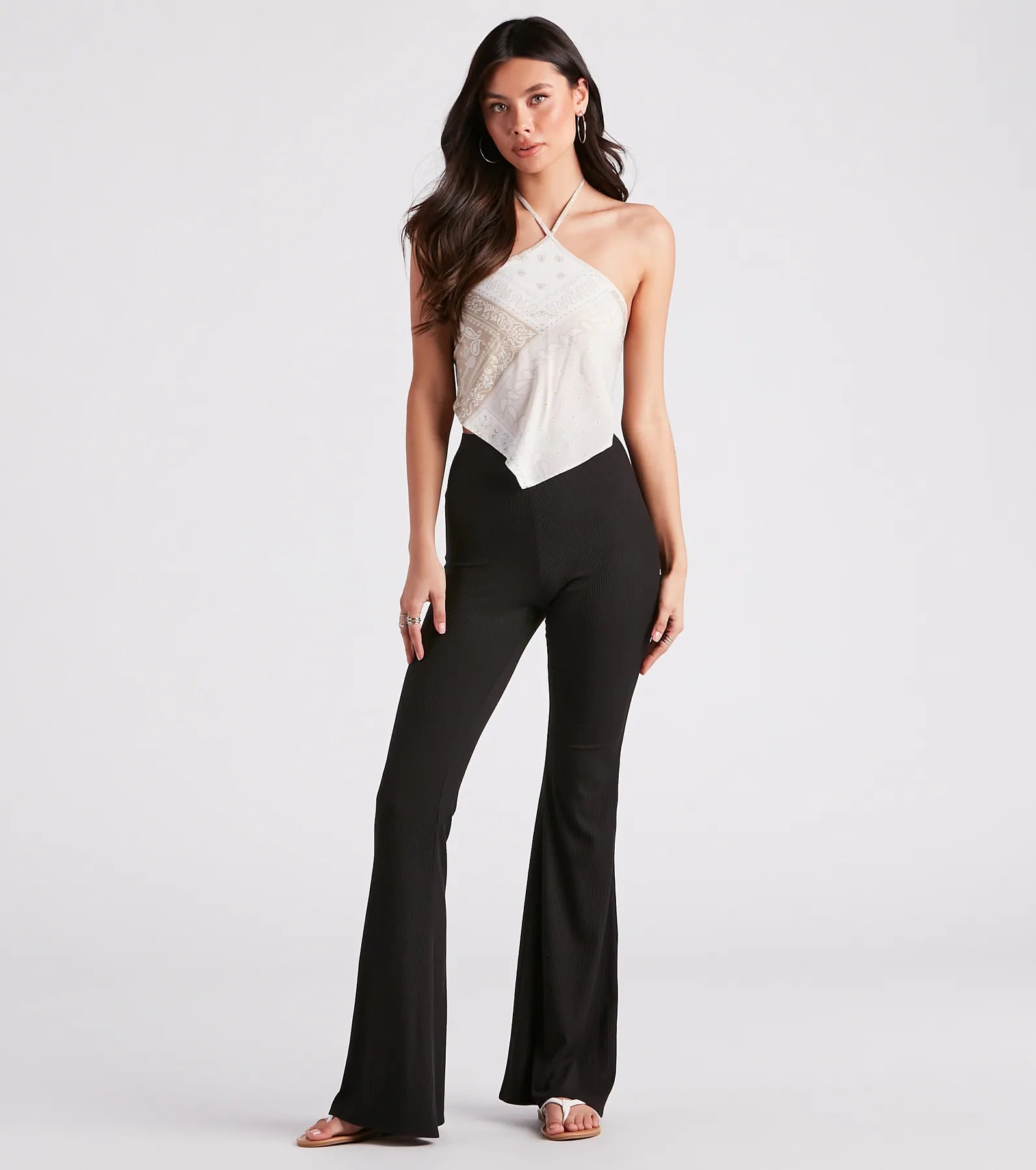 On A Flare High-Rise Knit Pants