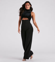 Chic Diva Velvet Cutout Jumpsuit