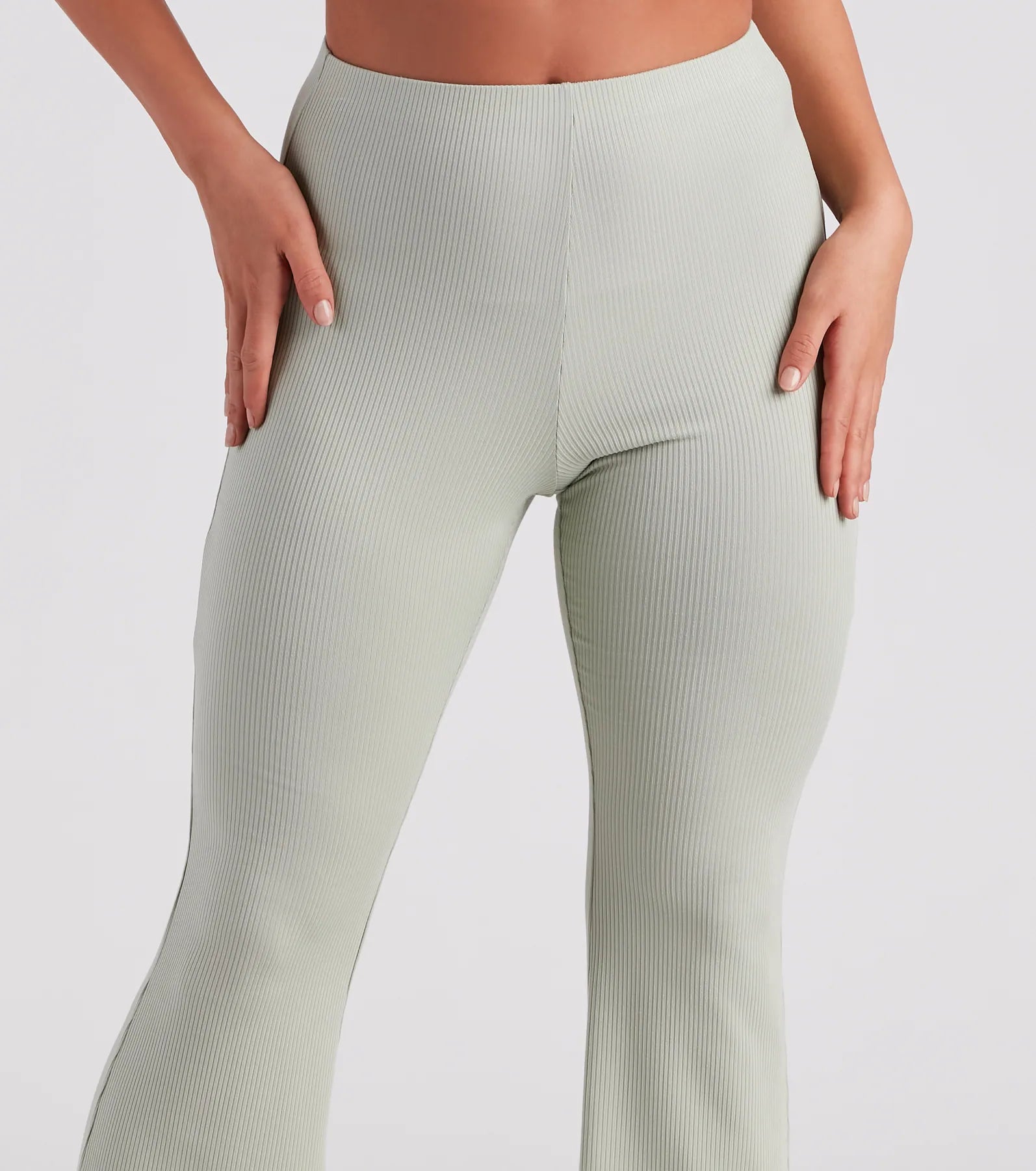 On A Flare High-Rise Knit Pants