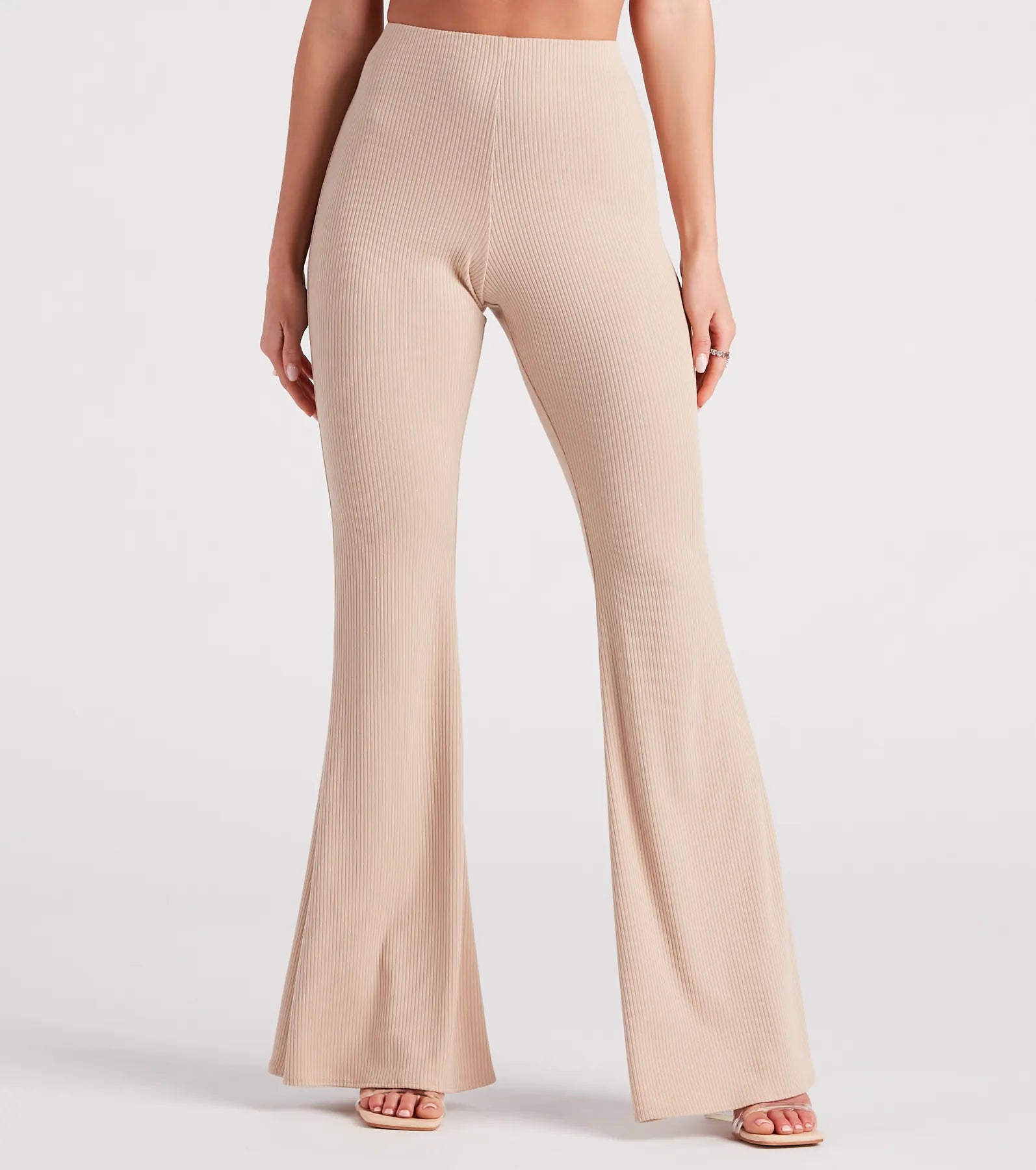 On A Flare High-Rise Knit Pants