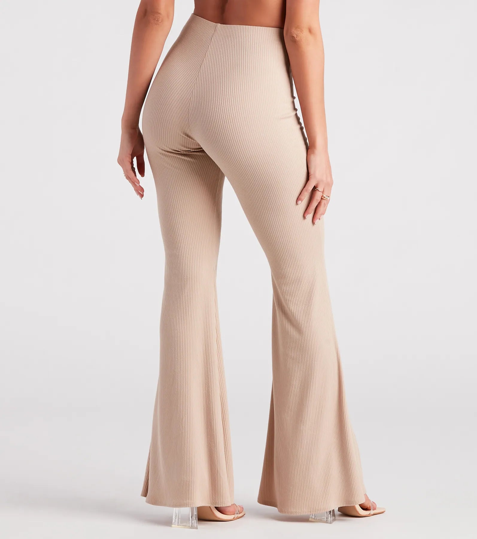 On A Flare High-Rise Knit Pants