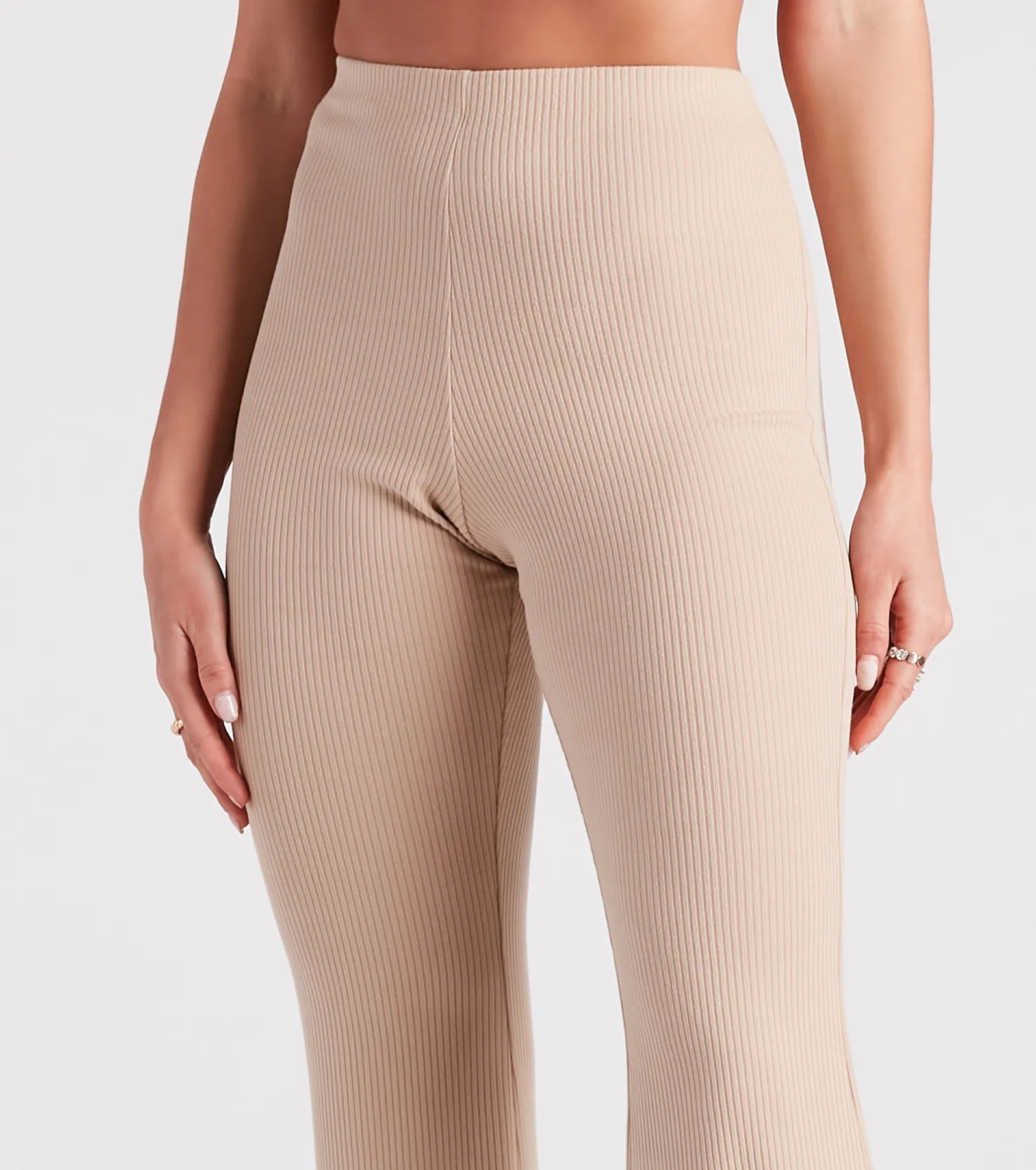 On A Flare High-Rise Knit Pants
