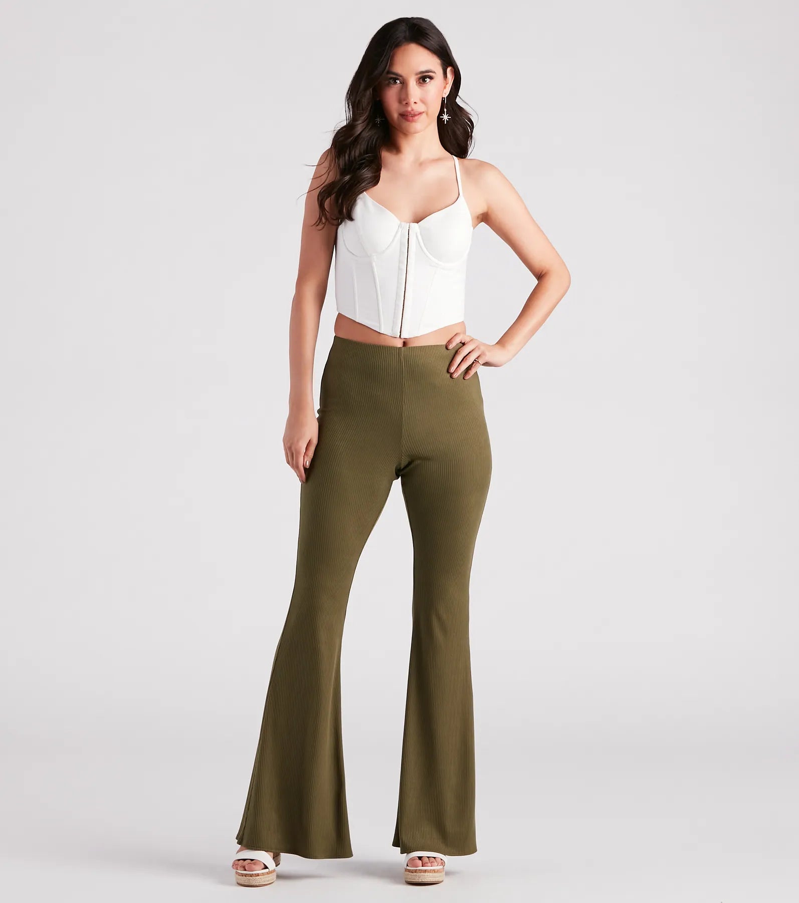On A Flare High-Rise Knit Pants