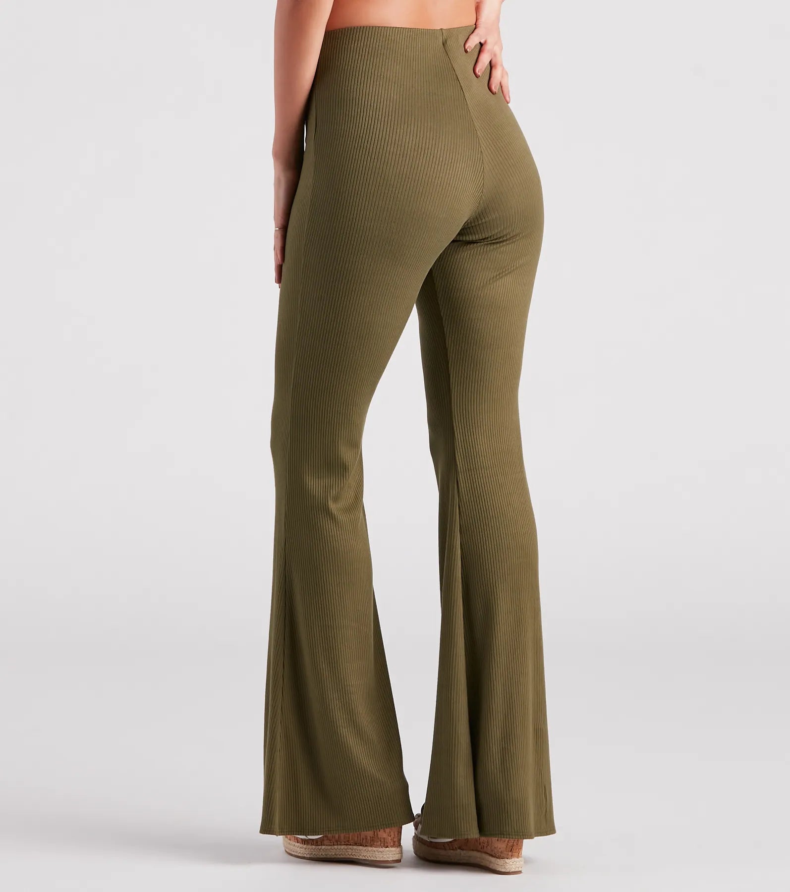 On A Flare High-Rise Knit Pants