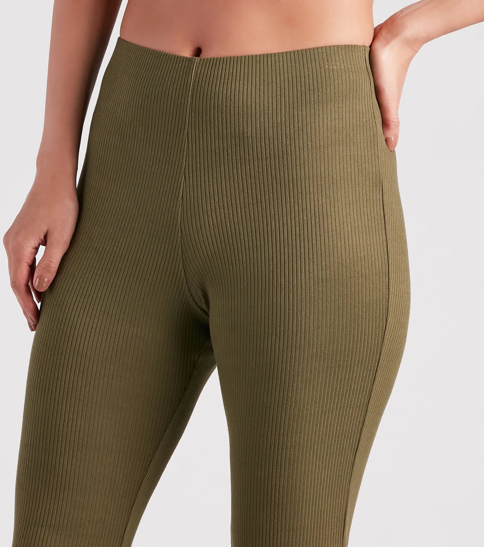 On A Flare High-Rise Knit Pants