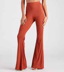On A Flare High-Rise Knit Pants