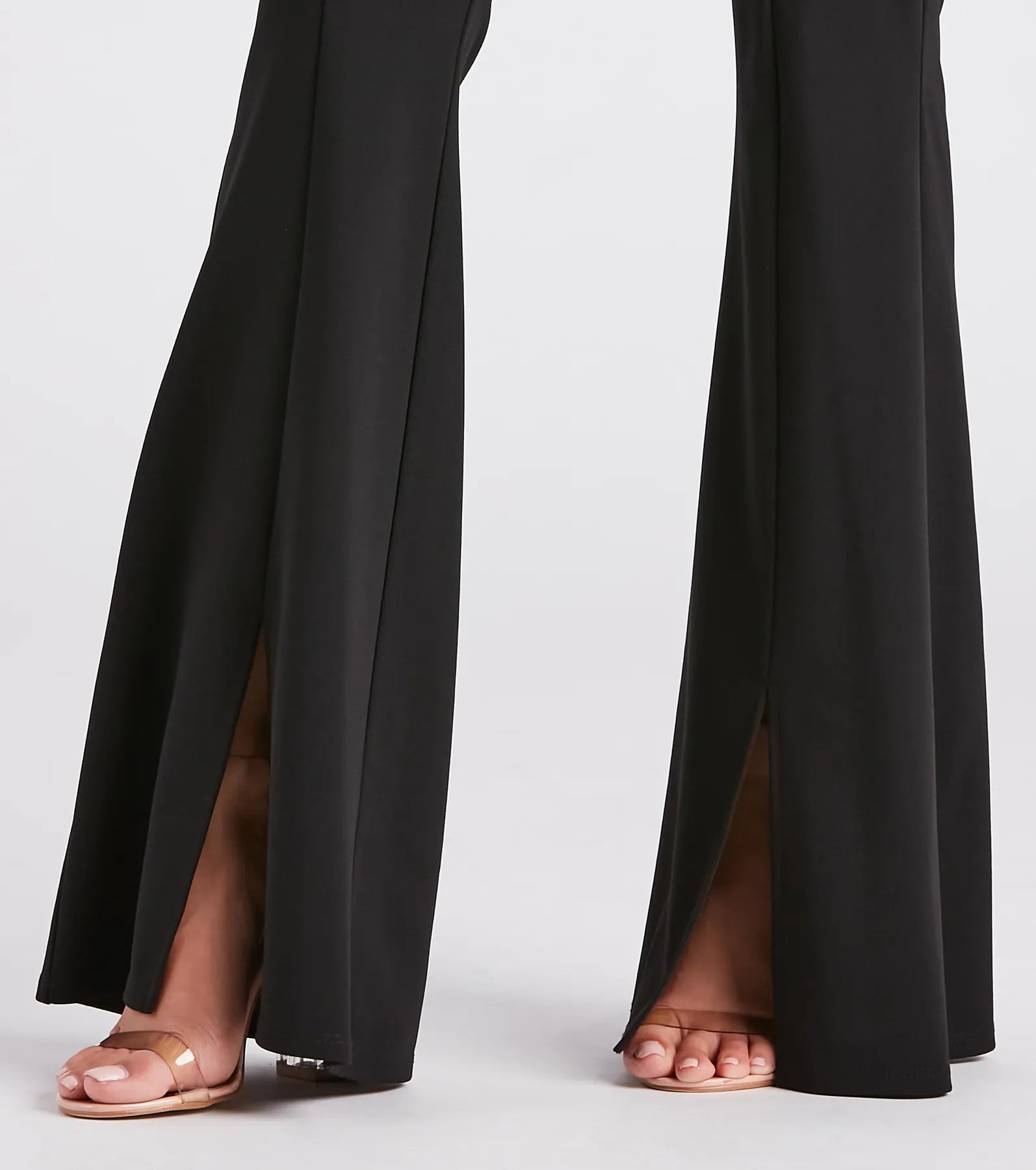 Split Decision Crepe Flare Pants
