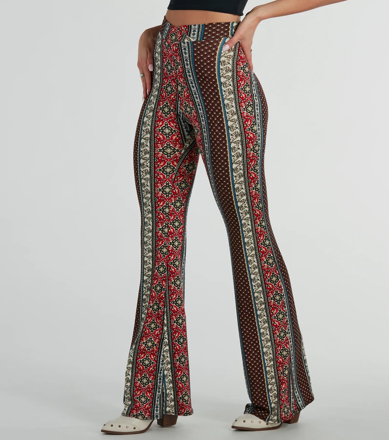Desert Wanderer Wrap Waist Boho Flare Pants