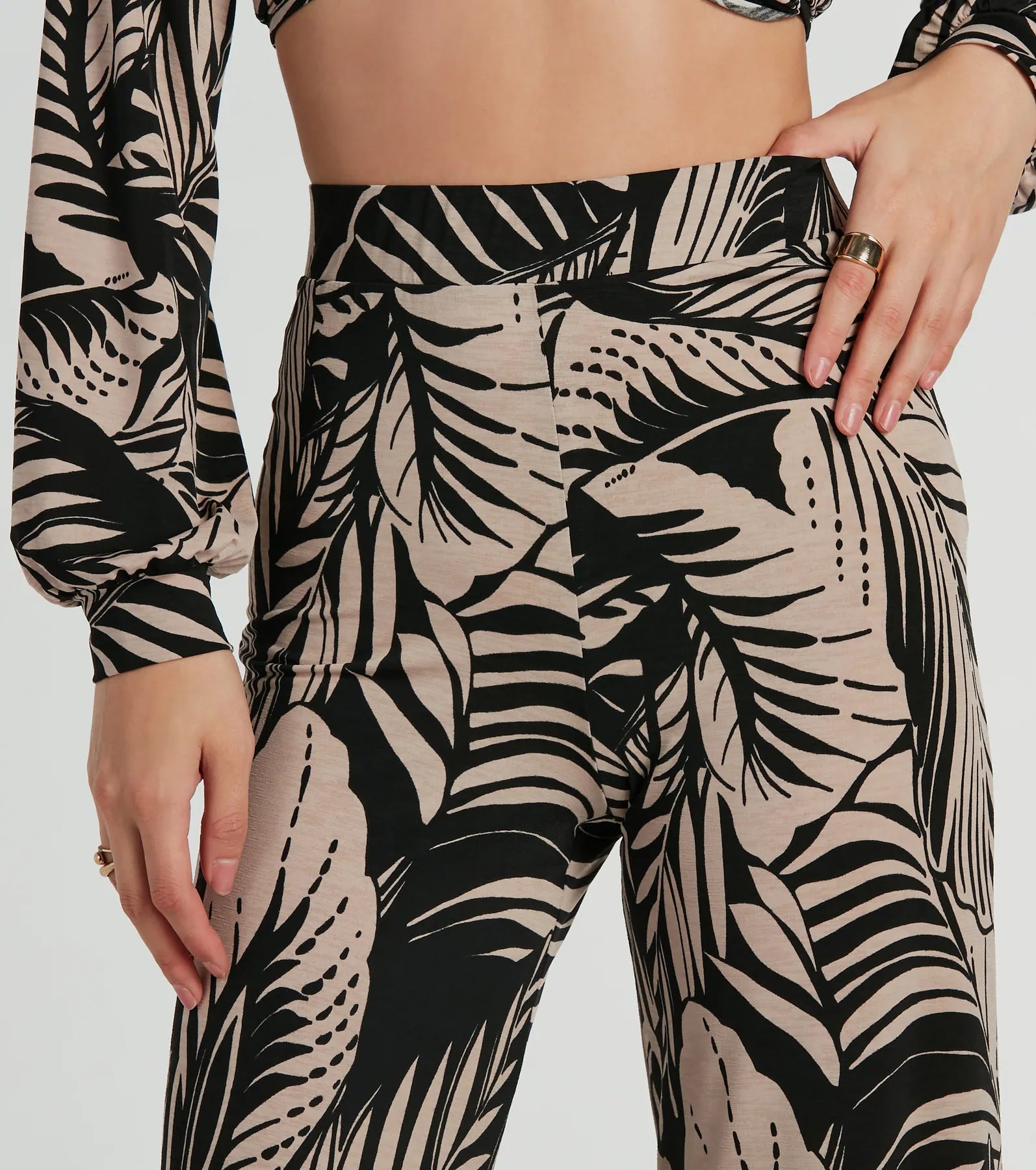 Tropical Day Dream High-Rise Wide Leg Pants