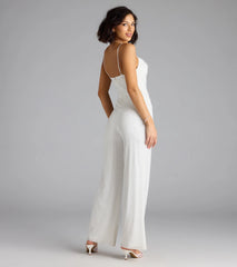 Elevate Your Vibe Wide-Leg Faux Pearl Jumpsuit