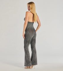 Dare To Shine Metallic Knit Halter Jumpsuit