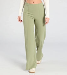 She's All Business Wide-Leg Crepe Trouser Pants
