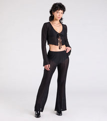 Bohemian Chic Sheer Lace Flare Pants