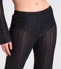 Bohemian Chic Sheer Lace Flare Pants