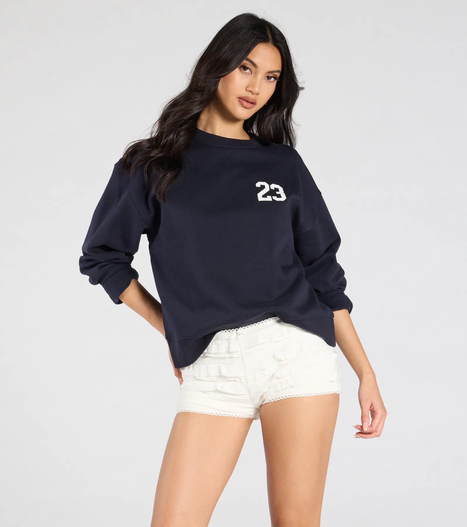 Flirty Vibes Ruffled Knit Hot Shorts