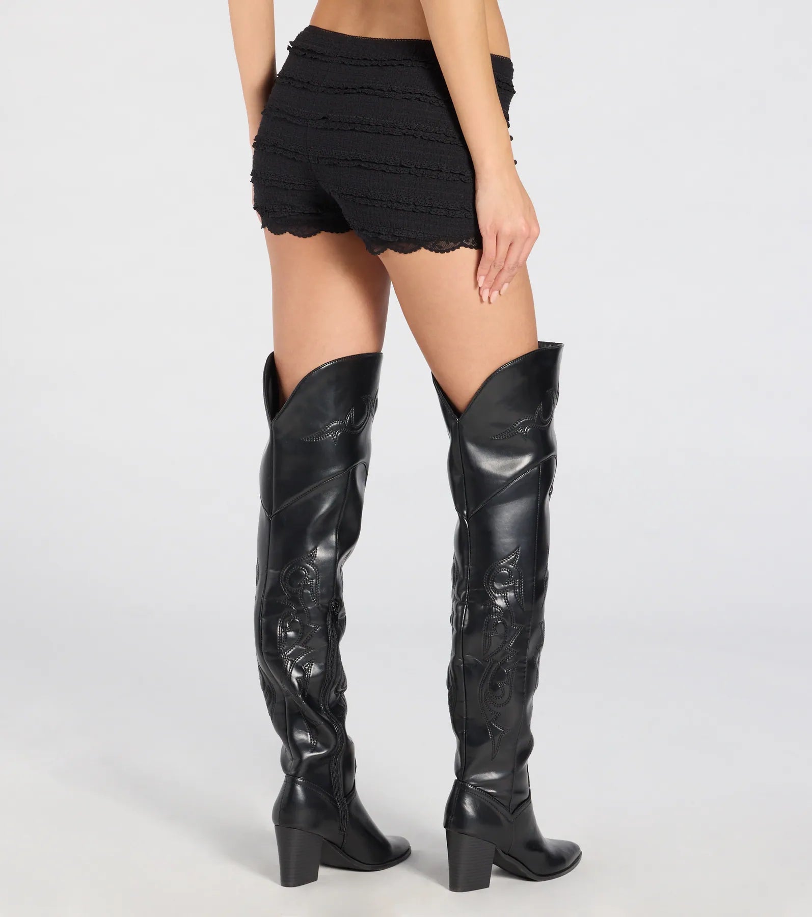 Cuter Than Ever Lace Ruffle Shorts