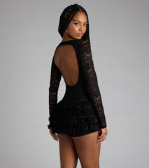 Want Me Back Lace Long Sleeve Romper