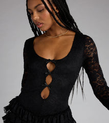 Want Me Back Lace Long Sleeve Romper