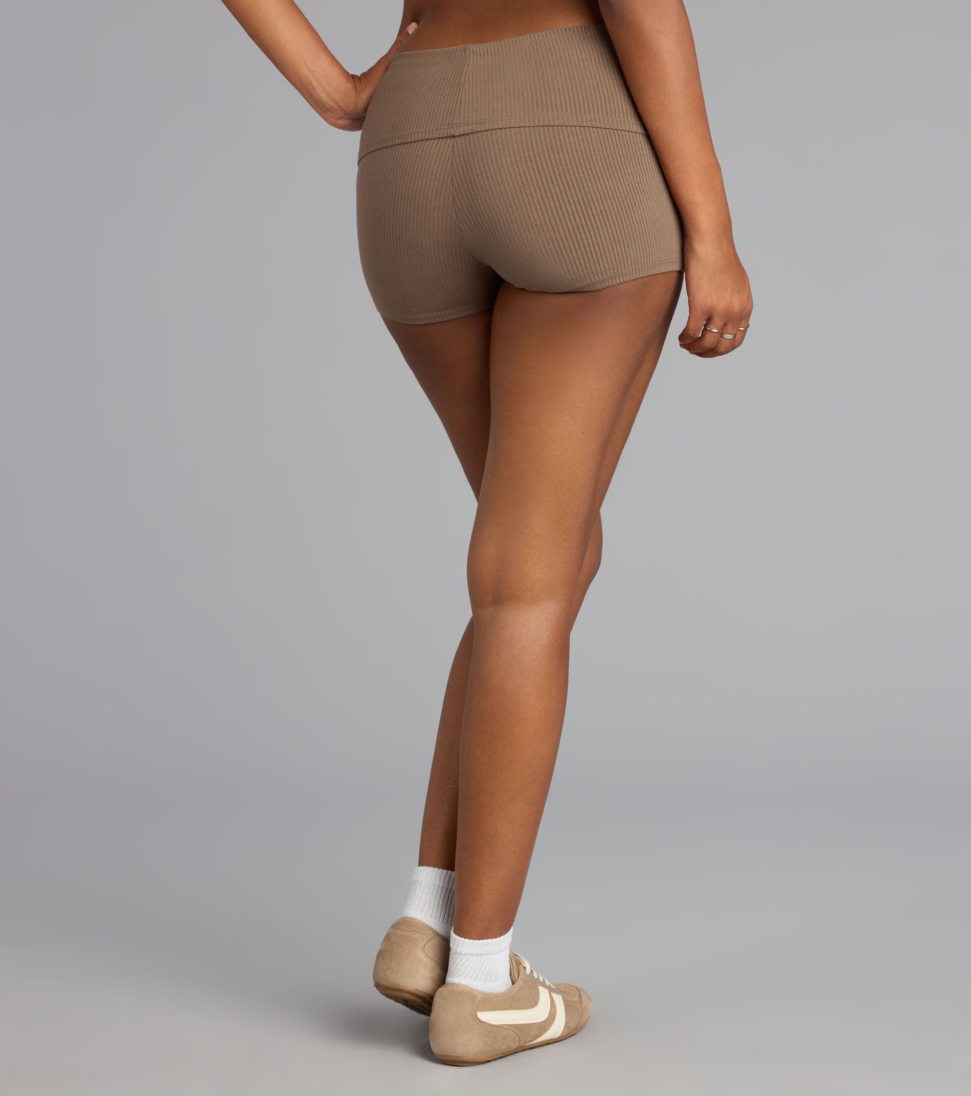 Cozy Cool Rib Knit Foldover Shorts