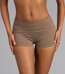 Cozy Cool Rib Knit Foldover Shorts