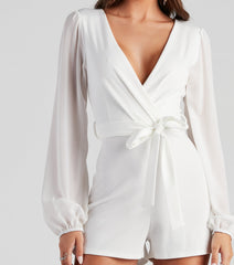 Perfectly Poised Plunging Chiffon Romper