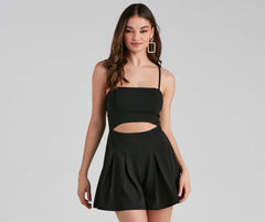 Standing Ovation Crepe Pleat Romper
