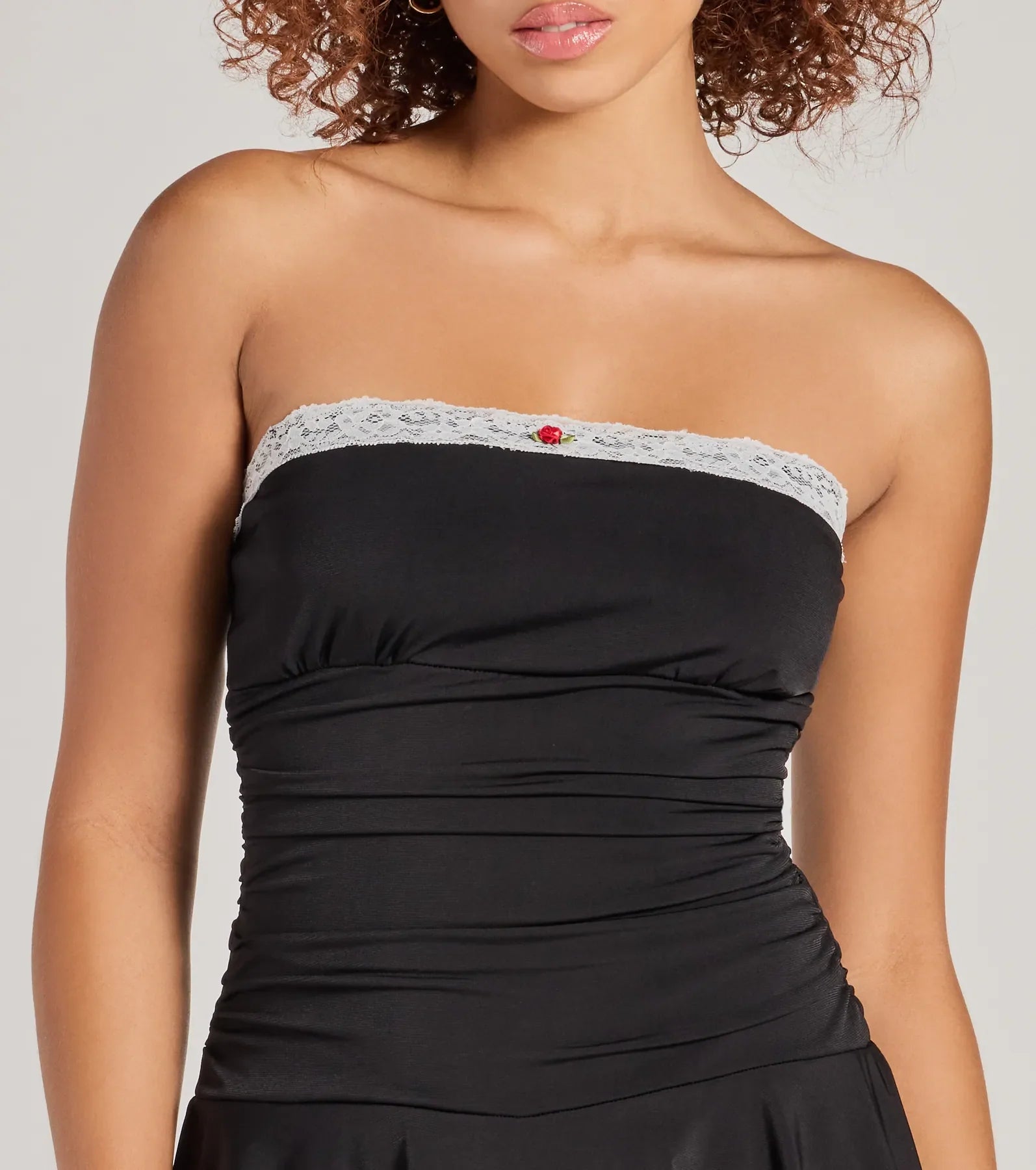 One of a Kind Rosette Lace Romper