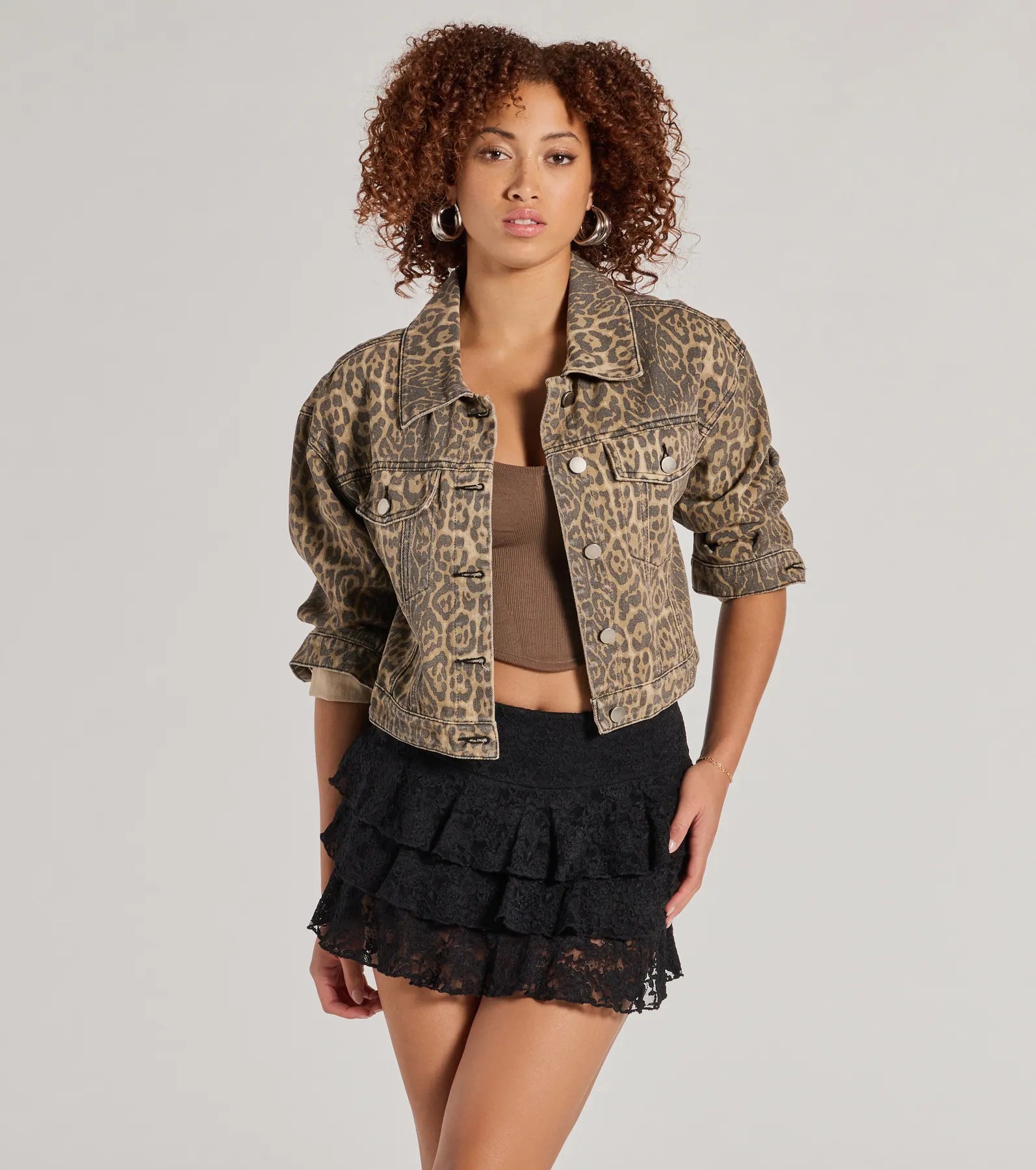 Charming Allure Drop Waist Tiered Lace Skort