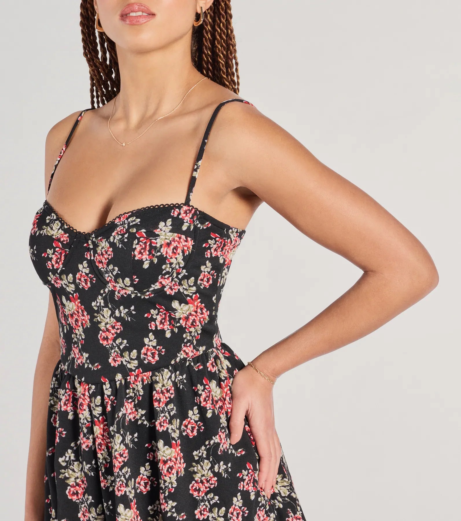 Thriving Allure Sweetheart Floral Romper