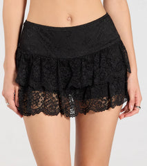 Flirty Feels Ruffled Lace Mini Skort