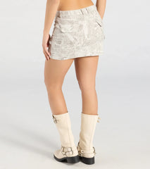 Cutie Cadet Cargo Denim Mini Skirt