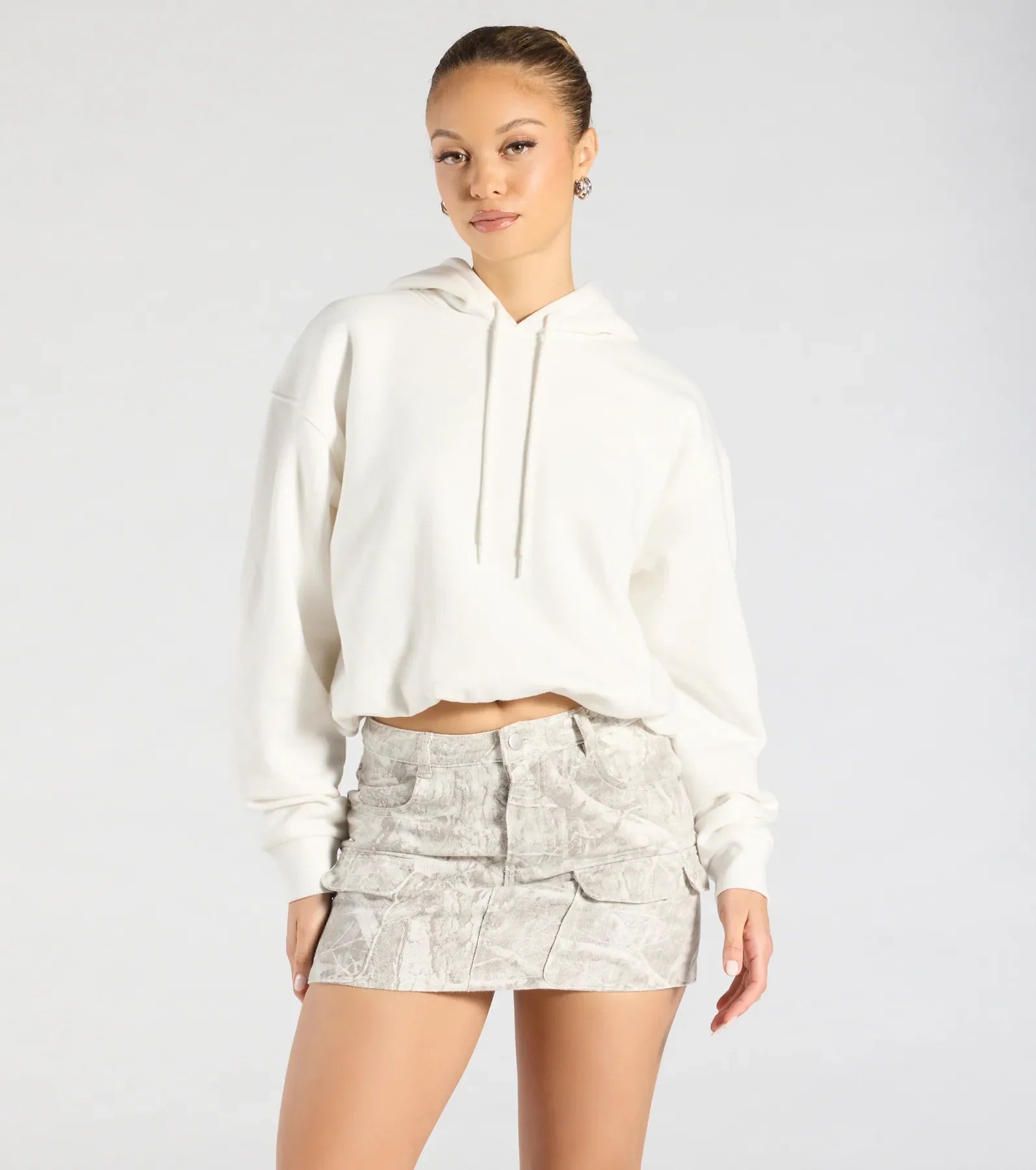 Cutie Cadet Cargo Denim Mini Skirt