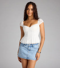 Cutest View Bow Pocket Denim Mini Skirt