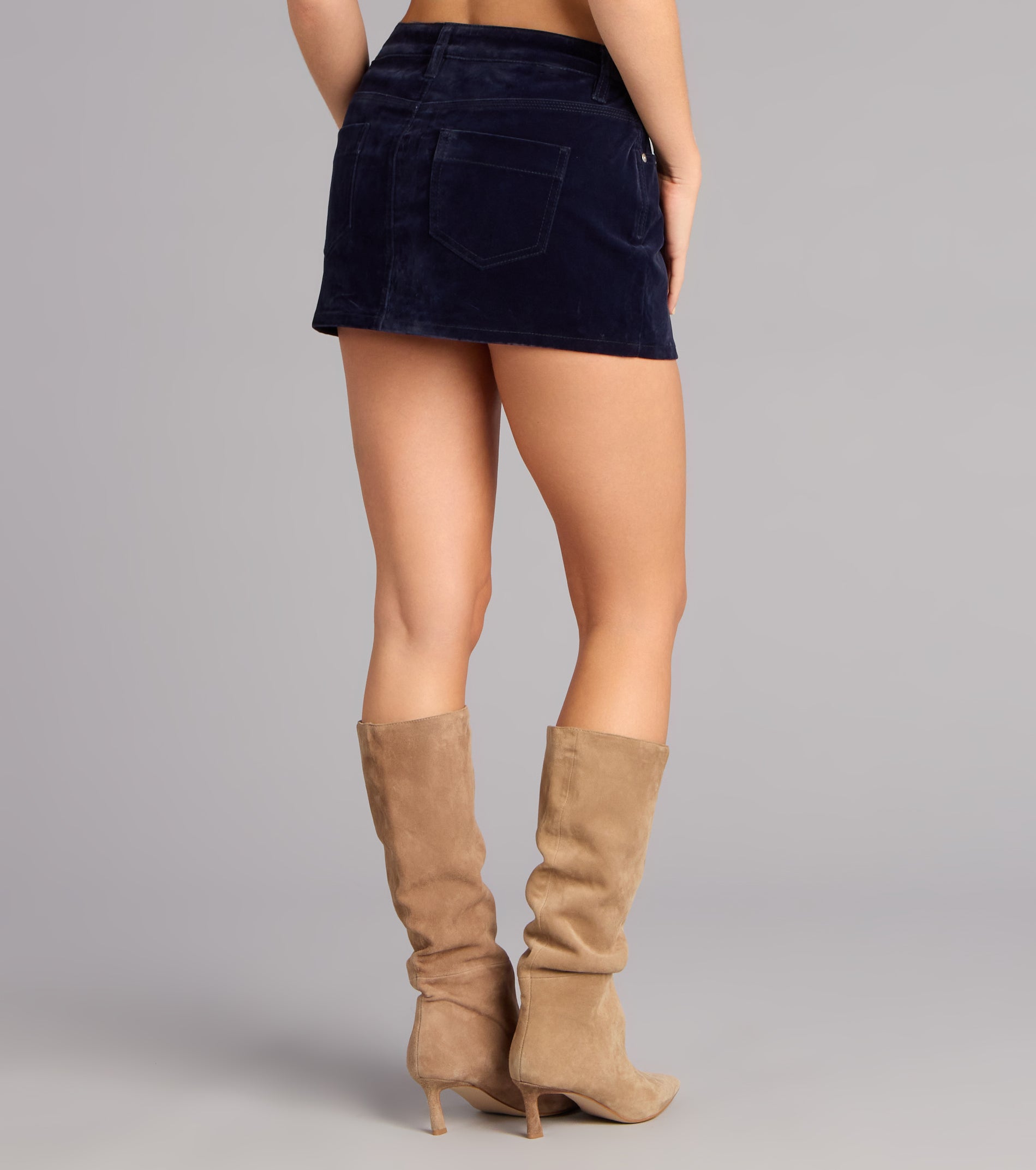 Velvet Crush Denim Mini Skirt